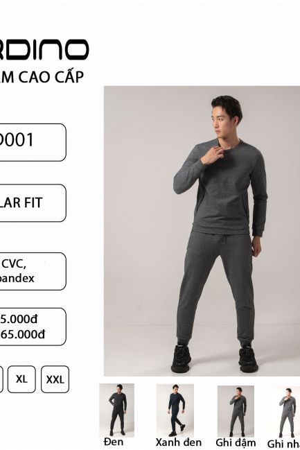 Bộ quần áo nỉ da cá nam cardino Việt Nam ND001