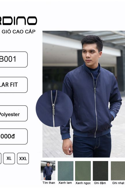 Áo khoác gió nam Cardino Việt Nam ABB001